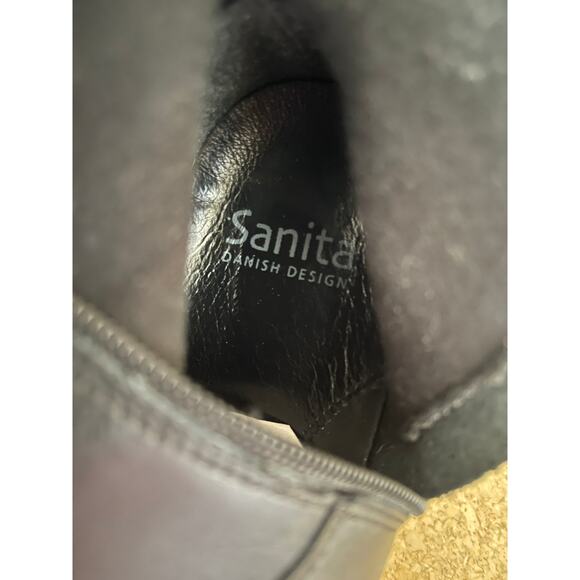 Anthropologie 6.5 / 7 Tall Leather Riding Boots $428 Wedge Heel COMFORT Black 37 - Picture 9 of 12